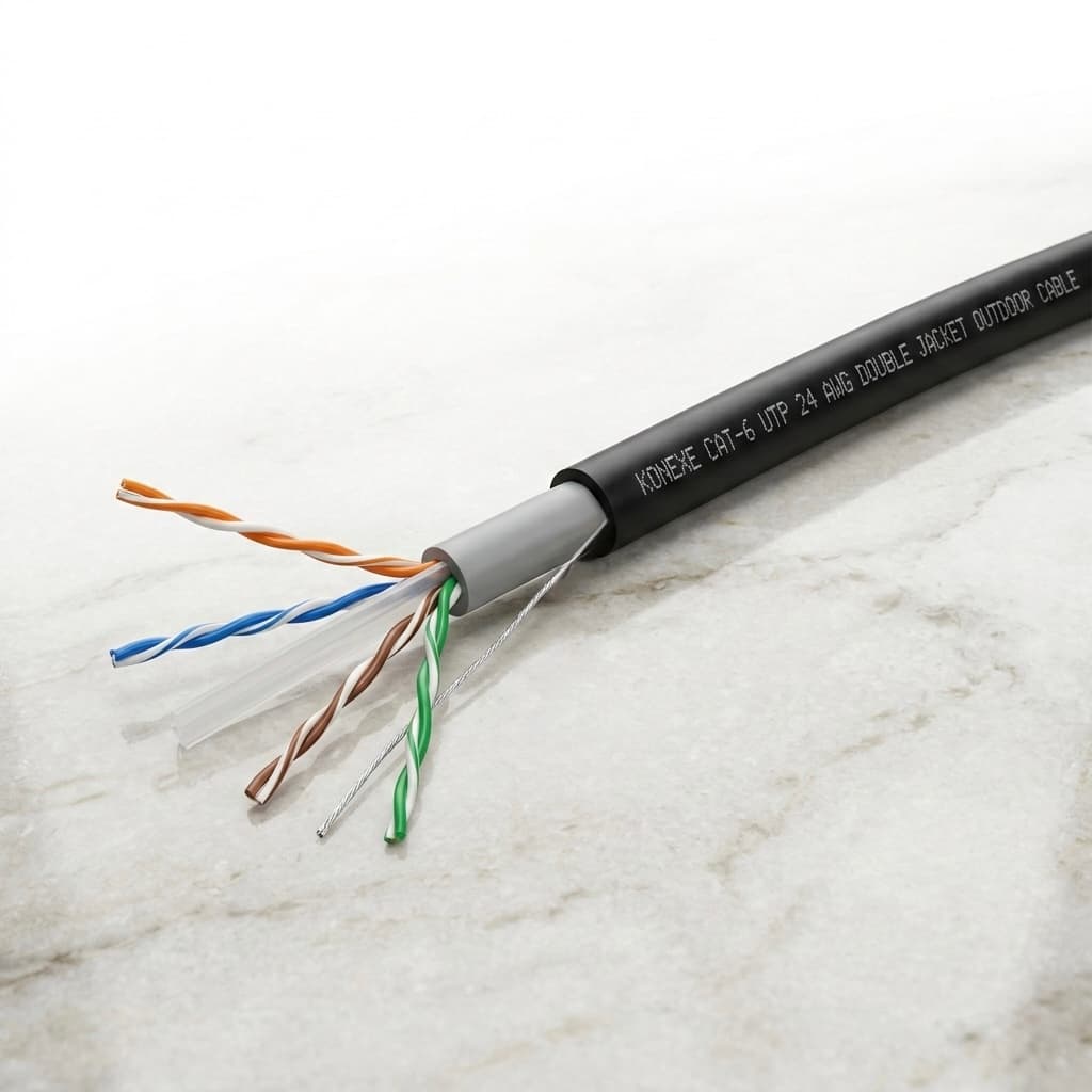 Konexe CAT6 Outdoor Cable Double Jacket LDPE black